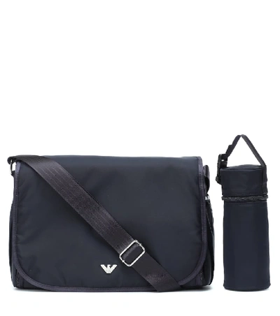Shop Emporio Armani Changing Bag With Mat And Pouch In Blue
