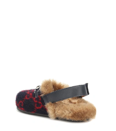 Shop Gucci Princetown Gg Wool Slippers In Blue