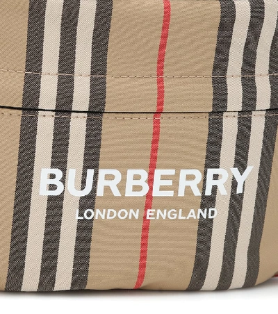 Shop Burberry Check Nylon Backpack In Beige