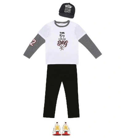 Shop Dolce & Gabbana Logo Cotton Baseball Cap In Black