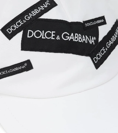 Shop Dolce & Gabbana Appliquéd Cotton Cap In White
