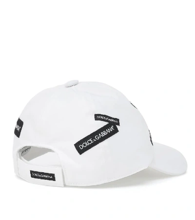 Shop Dolce & Gabbana Appliquéd Cotton Cap In White