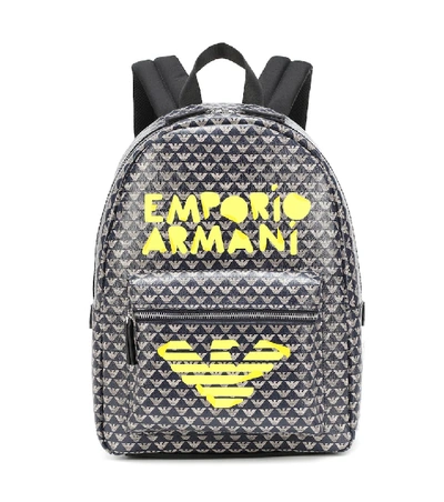 Shop Emporio Armani Graffiti Logo Backpack In Blue