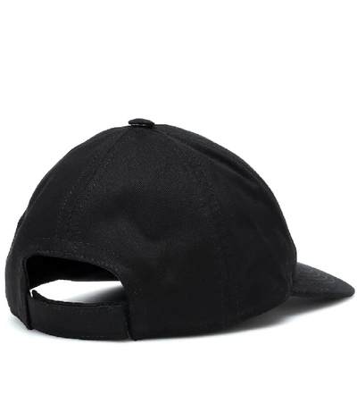 Shop Balmain Logo Cotton Cap In Black
