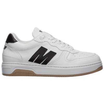 Shop Msgm Men's Shoes Leather Trainers Sneakers In White