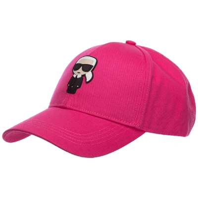 Shop Karl Lagerfeld Adjustable Women's Hat Baseball Cap K/ikonik In Pink