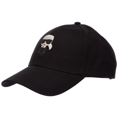 Shop Karl Lagerfeld Adjustable Women's Hat Baseball Cap K/ikonik In Black