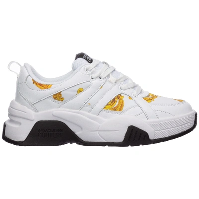 Shop Versace Jeans Couture Women's Shoes Leather Trainers Sneakers In White