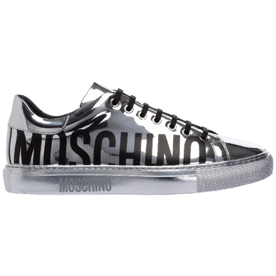 Shop Moschino Women's Shoes Trainers Sneakers In Silver