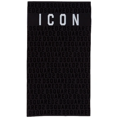 Shop Dsquared2 Men's Beach Towel In Black