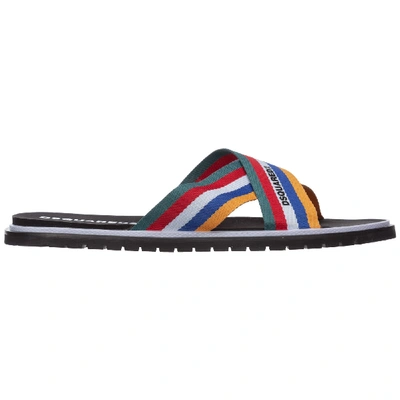 Shop Dsquared2 Men's Slippers Sandals Rubber  Carioca In Black