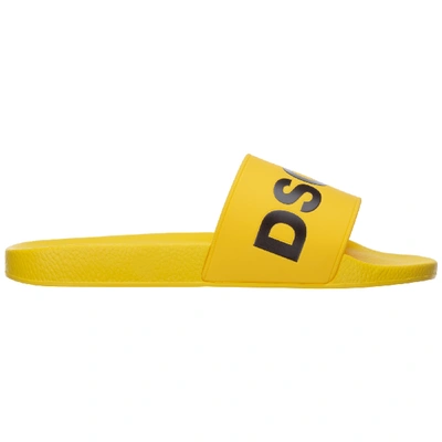 Shop Dsquared2 Men's Slippers Sandals Rubber  D2 In Yellow
