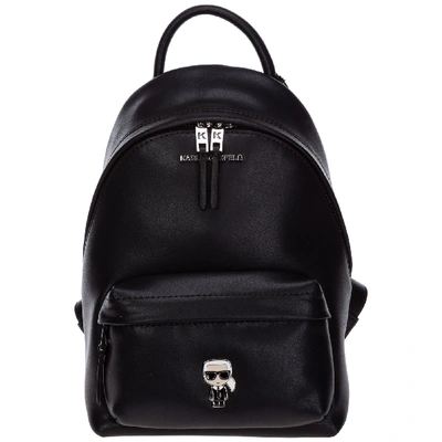 Shop Karl Lagerfeld Women's Leather Rucksack Backpack Travel  K/ikonik In Black