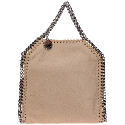 Shop Stella Mccartney Women's Handbag Tote Shopping Bag Purse Falabella Tiny In Beige