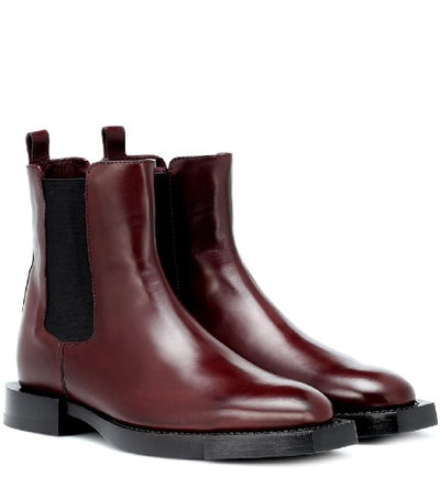 Shop Alexander Mcqueen Leather Chelsea Boots In Red