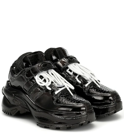 Maison Margiela Retro Fit Patent-leather Sneakers In Black | ModeSens