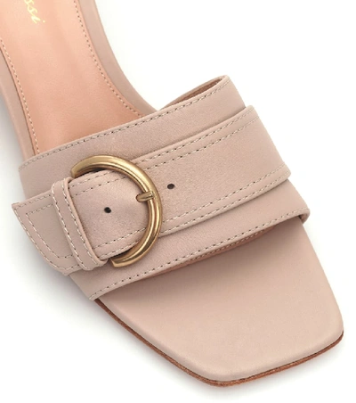 Shop Gianvito Rossi Harper Leather Sandals In Beige