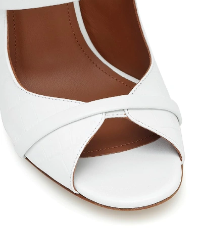 Shop Malone Souliers Norah 85 Leather Sandals In White
