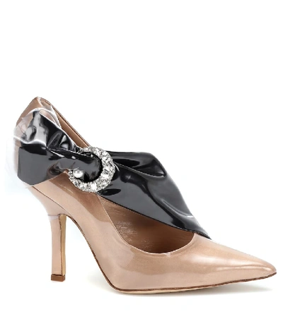 Shop Midnight 00 Embellished Pvc Pumps In Beige