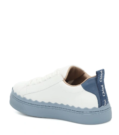 Shop Chloé Lauren Leather Sneakers In White