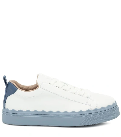 Shop Chloé Lauren Leather Sneakers In White