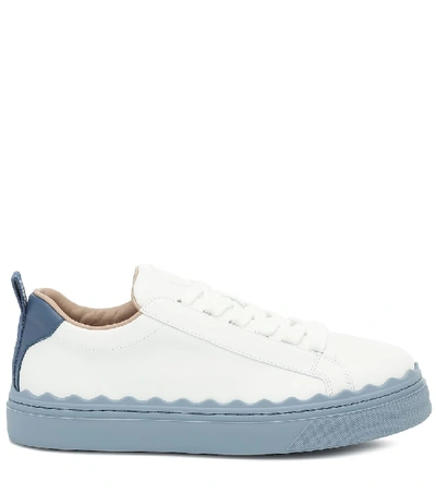 Chloé Chloe White And Blue Lauren Sneakers In White
