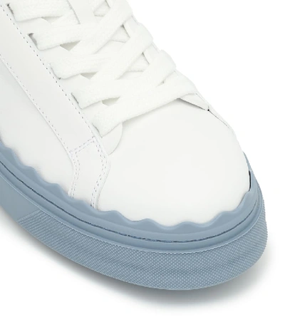 Shop Chloé Lauren Leather Sneakers In White