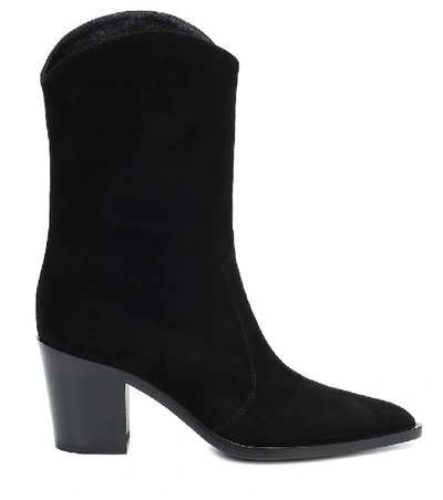 Gianvito Rossi Denver Suede Ankle Boots In Black