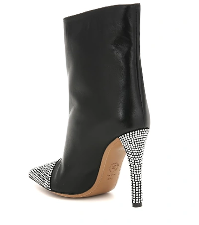 Shop Alexandre Vauthier Christie Leather Ankle Boots In Black