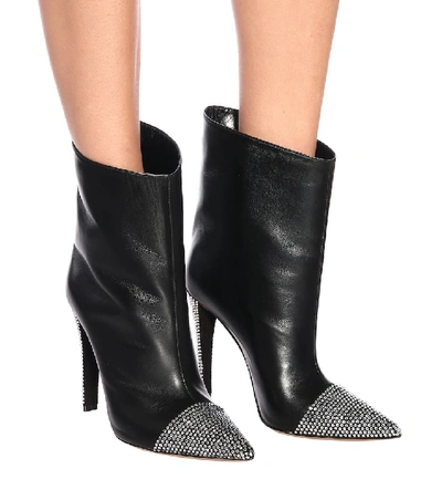 Shop Alexandre Vauthier Christie Leather Ankle Boots In Black