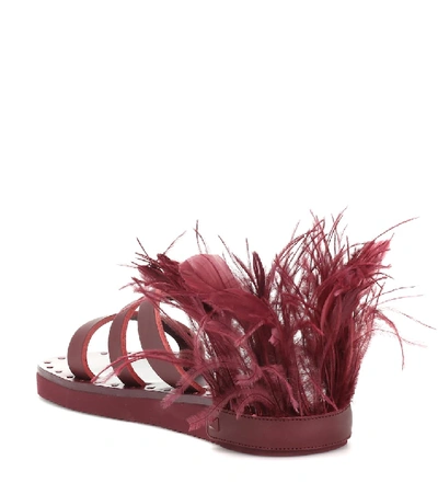 Shop Valentino Escape Leather Sandals In Red