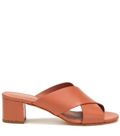 Shop Tod's Leather Sandals In Pink