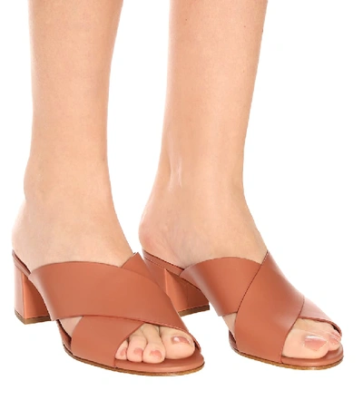 Shop Tod's Leather Sandals In Pink