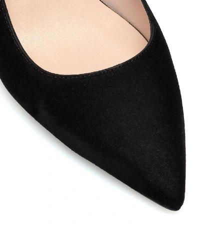 Shop Stuart Weitzman Laney 75 Suede Pumps In Black