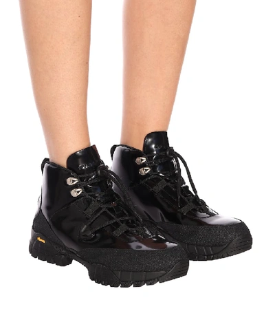 Shop Alyx Patent Leather Hiking Boots In Black