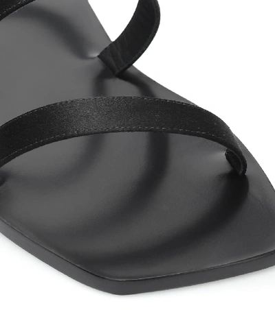 Shop The Row Flat Wedge Leather Sandals In Black