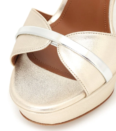 Shop Malone Souliers Miranda 125 Leather Platform Sandals In Gold