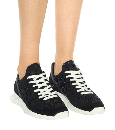 Shop Rick Owens Suede Sneakers In Black