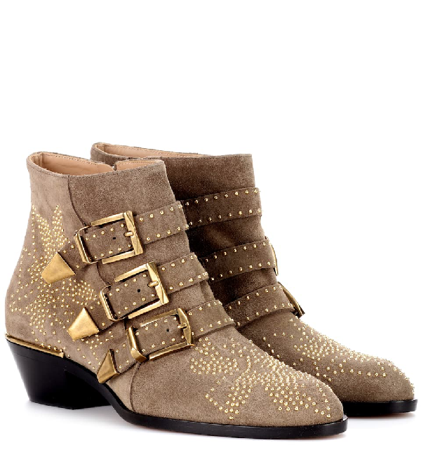grey studded ankle boots