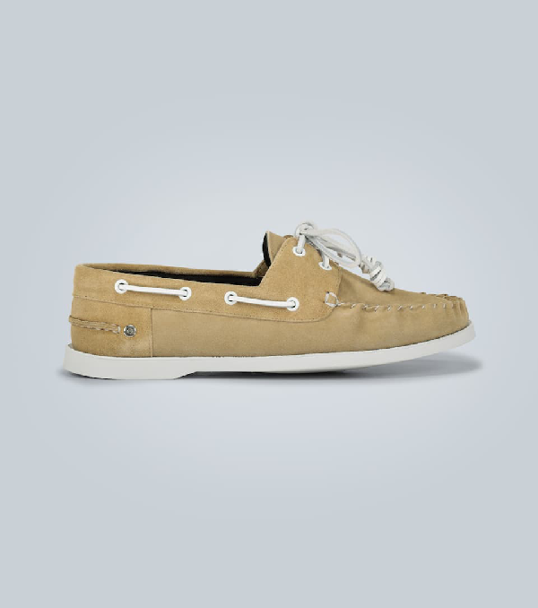 beige boat shoes