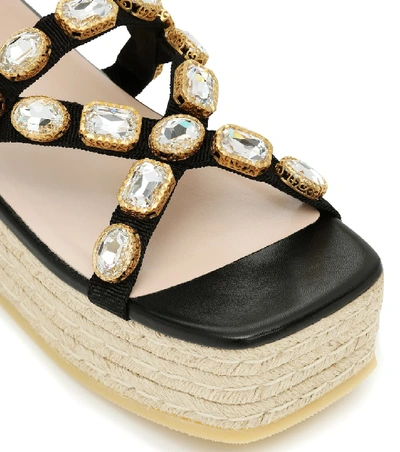 Shop Gucci Crystal-embellished Espadrille Sandals In Black