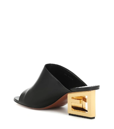 Shop Givenchy Triangle Leather Sandals In Black