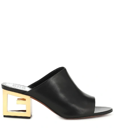 Shop Givenchy Triangle Leather Sandals In Black