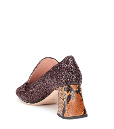 Shop Rochas Glitter Pumps In Brown