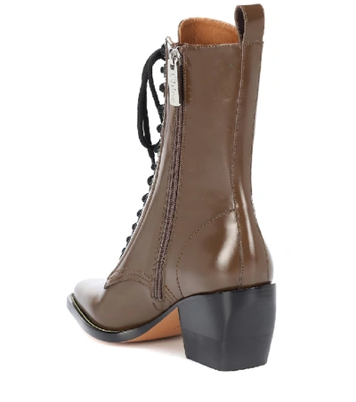 Shop Chloé Rylee Medium Leather Ankle Boots In Brown