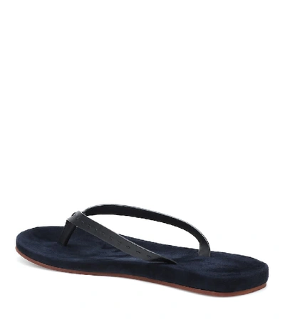Shop Loro Piana My Lp Suede Thong Sandals In Blue