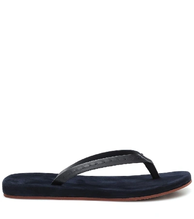 Shop Loro Piana My Lp Suede Thong Sandals In Blue