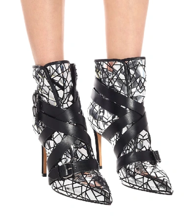 Shop Balmain Metallic Leather Ankle Boots