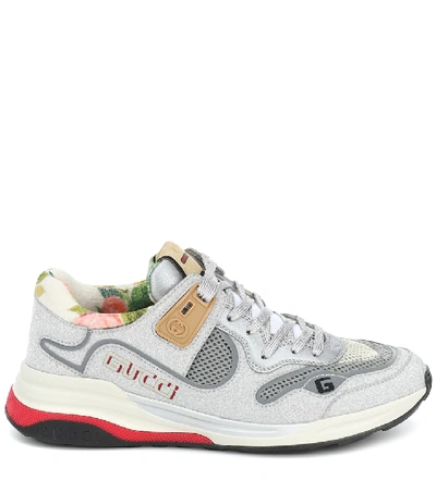 Shop Gucci Ultrapace Mesh Sneakers In Silver
