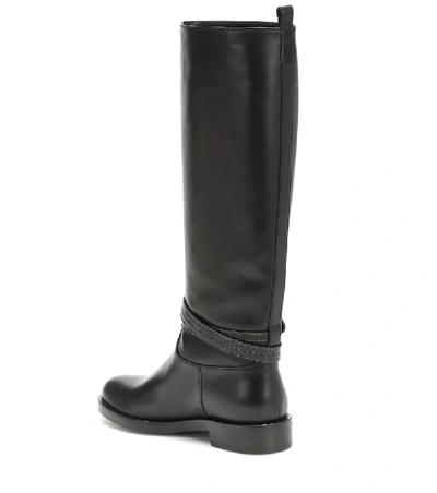 Shop Gianvito Rossi Leather Knee-high Boots In Black